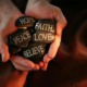 stones faith hope love