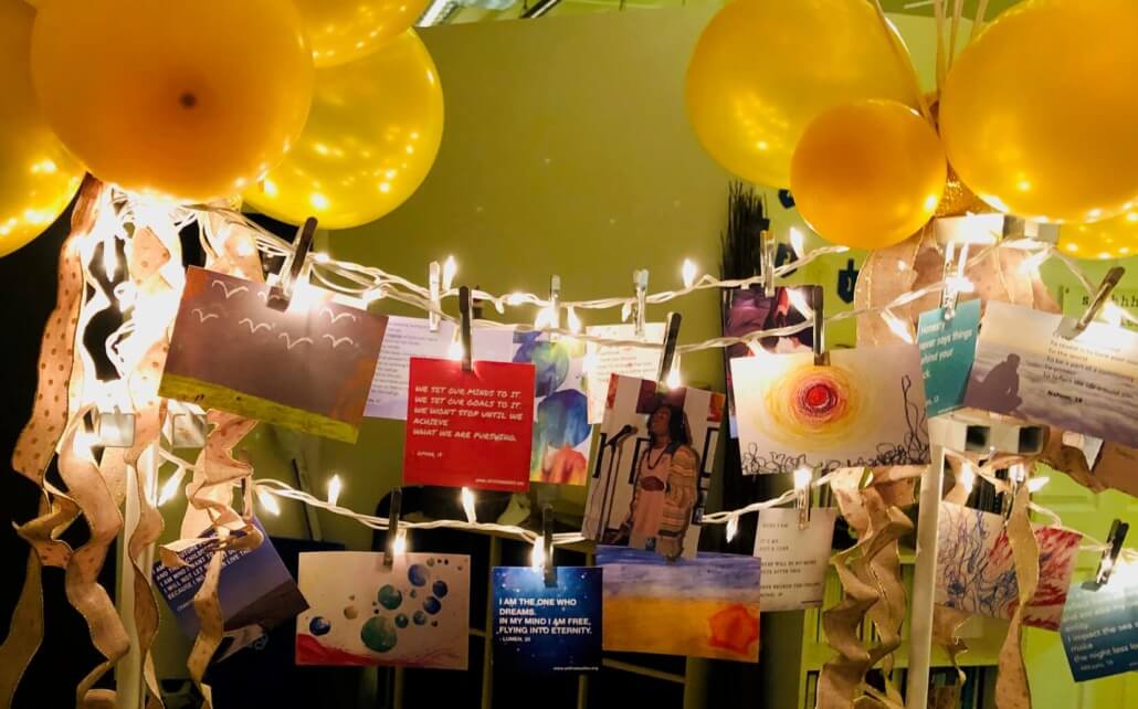 photo of youth poems and memes with gold balloons